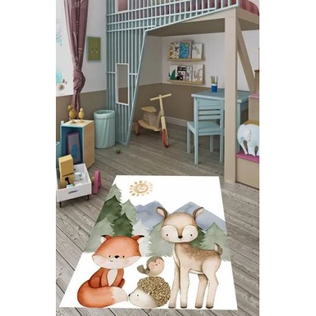Забавен детски килим 130х180см. - Лисичка и приятели